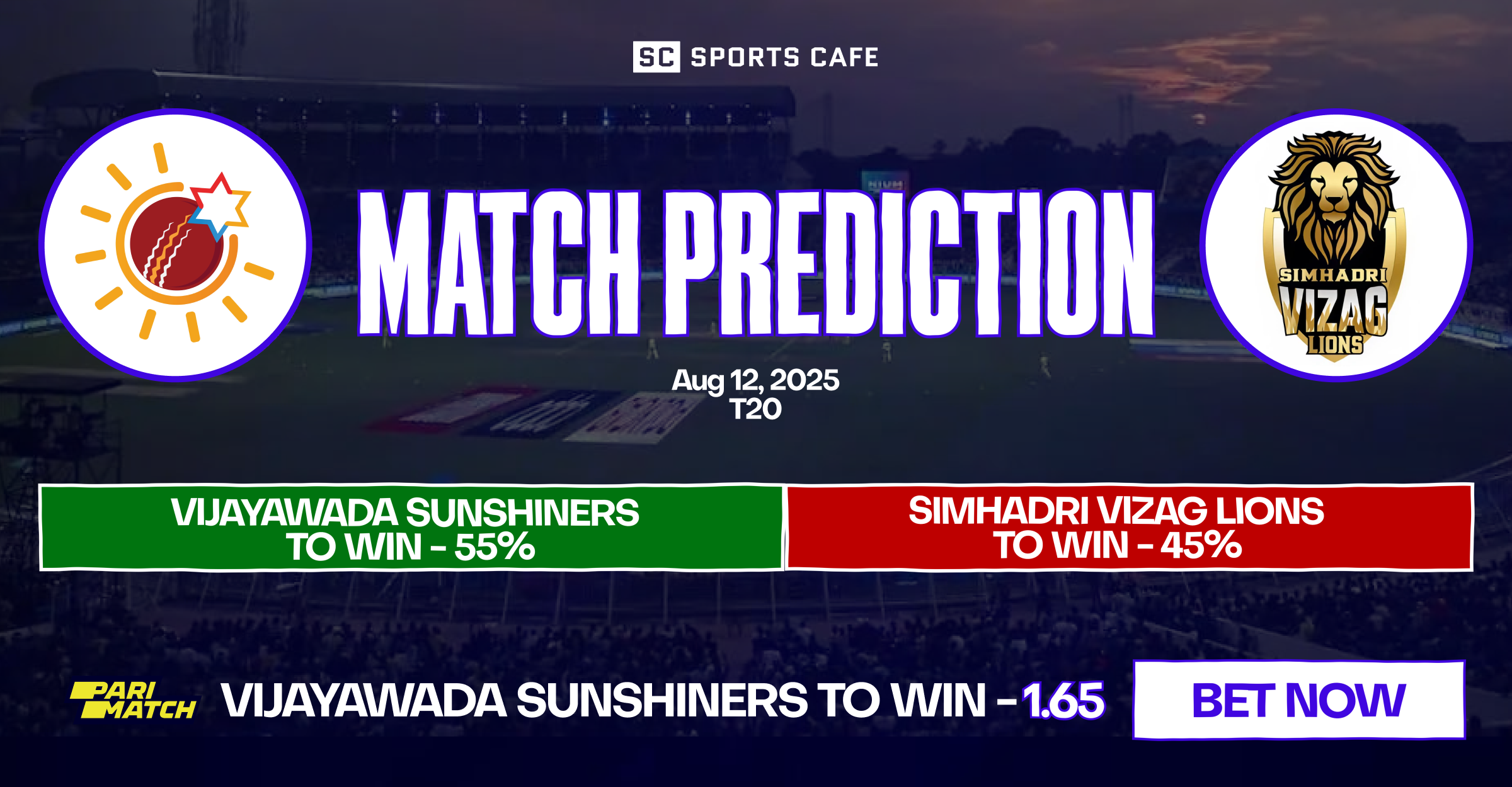 Vijayawada Sunshiners vs Simhadri Vizag Lions